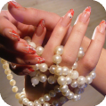 Аквариумный дизайн ногтей Red and white
